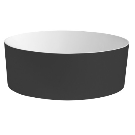 Lavabo THIN pour comptoir, Rockstone Ø 38 cm, Carina/blanc mat