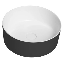 Lavabo THIN pour comptoir, Rockstone Ø 38 cm, Carina/blanc mat