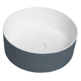 Lavabo THIN pour comptoir, Rockstone Ø 38 cm, Sienne/blanc mat