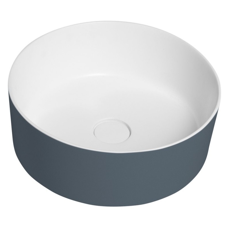 Lavabo THIN pour comptoir, Rockstone Ø 38 cm, Sienne/blanc mat Lavabo THIN pour comptoir, Rockstone Ø 38 cm, Sienne/blanc mat