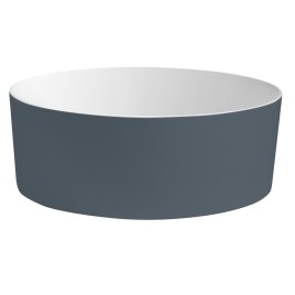 Lavabo THIN pour comptoir, Rockstone Ø 38 cm, Sienne/blanc mat