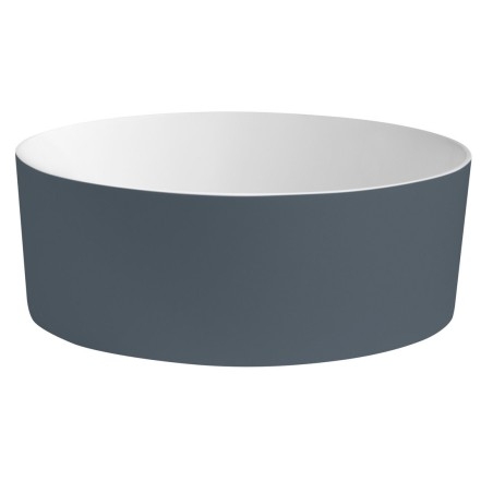 Lavabo THIN pour comptoir, Rockstone Ø 38 cm, Sienne/blanc mat