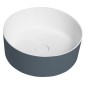 Lavabo THIN pour comptoir, Rockstone Ø 38 cm, Sienne/blanc mat Lavabo THIN pour comptoir, Rockstone Ø 38 cm, Sienne/blanc mat