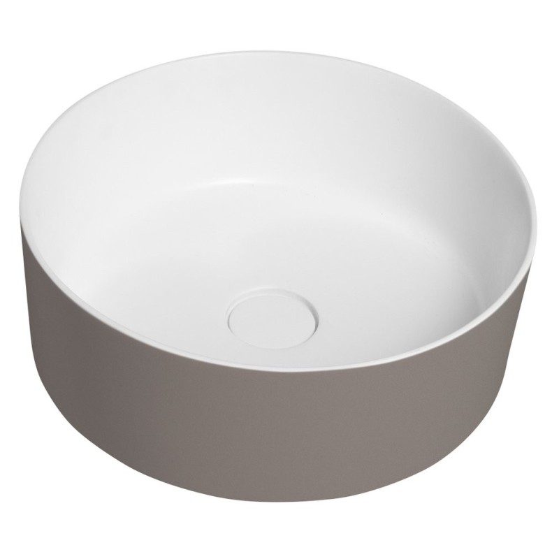 Lavabo THIN pour comptoir, Rockstone Ø 38 cm, Agila/blanc mat Lavabo THIN pour comptoir, Rockstone Ø 38 cm, Agila/blanc mat