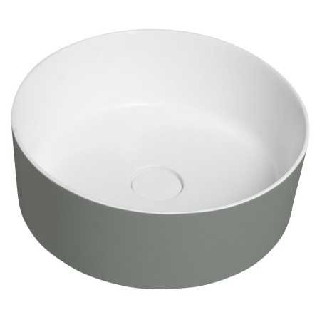 Lavabo THIN pour comptoir, Rockstone Ø 38 cm, Verde/blanc mat