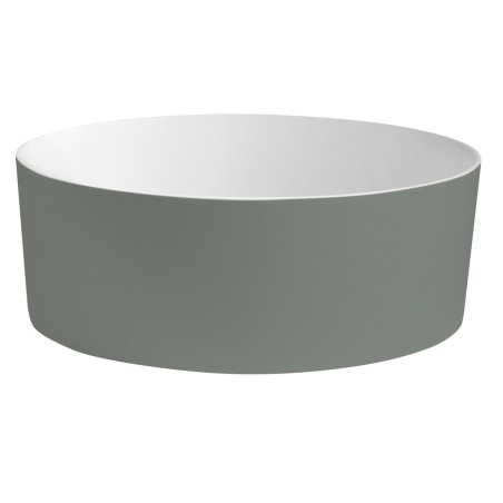 Lavabo THIN pour comptoir, Rockstone Ø 38 cm, Verde/blanc mat