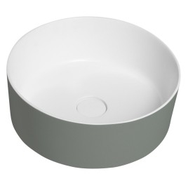 Lavabo THIN pour comptoir, Rockstone Ø 38 cm, Verde/blanc mat