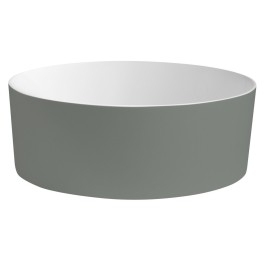 Lavabo THIN pour comptoir, Rockstone Ø 38 cm, Verde/blanc mat