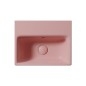 NUBES lavabo en céramique 40x32cm, bord de fond, pas de trou de robinet, mat blush