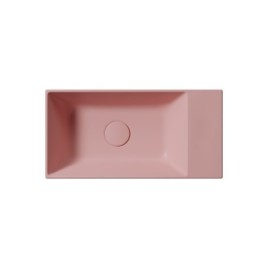 KUBE X lavabo en céramique 50x25cm, pas de trou de robinet, droite/gauche, tapisserie