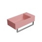 KUBE X lavabo en céramique 50x25cm, bord de fond, pas de trou de robinet, droit/gauche, blush mat