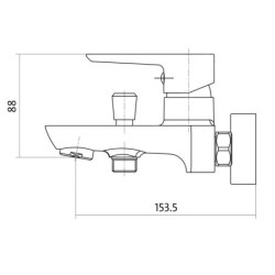 Cersanit Mille - Mitigeur de baignoire, blanc/chrome S951-008