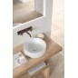 KUBE X Counter Top Ceramic Washbasin dia 40cm, tapis blanc