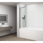 FISA Baignoire Écran 700x1500mm, verre noir mat/clair