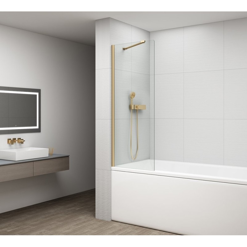 FISA Baignoire Écran 600x1500mm, verre mat or/clair