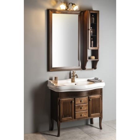 RETRO À côté de l'unité de stockage Miroir 25x115x20cm, droit / hêtre
