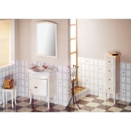 RETRO Miroir en cadre en bois 650x910mm, vieux blanc