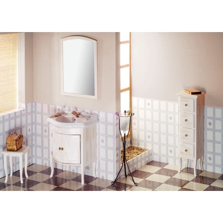 RETRO Miroir en cadre en bois 650x910mm, vieux blanc