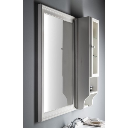 RETRO À côté de l'unité de stockage Miroir 25x115x20cm, vieux blanc
