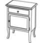 RETRO Unité de rangement 60x80x38cm, droit / hêtre