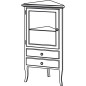RETRO Unité de rangement de coin 60x120x47cm, blanc gauche/ancien