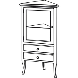 Unité de rangement de coin RETRO 60x120x47cm, gauche / hêtre