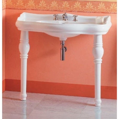 RETRO Lave-vaisselle en céramique 100x54cm, 3 trous, blanc