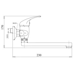 Novaservis Metalia 55 - Mitigeur d'évier 100 mm, chromé 55077,0