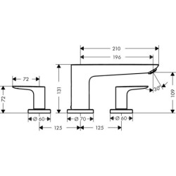 Hansgrohe Talis E - Mitigeur de baignoire à 3 trous, chrome 71747000
