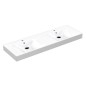 CENTO Double céramique lavabo 140x45cm, blanc