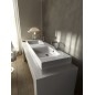 CENTO Double céramique lavabo 140x45cm, blanc