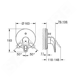 Grohe Eurostyle - Mitigeur de baignoire encastré, chrome 19506003