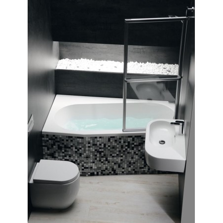 ASTRA WR Bain asymétrique 165x90x48cm, Blanc