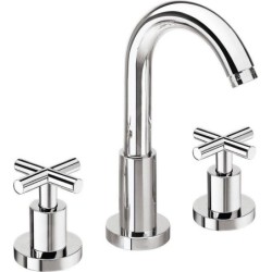 Sapho Reitano Rubinetteria Axia - Mitigeur de lavabo, à 3 trous, sans bonde, chrome 502/S
