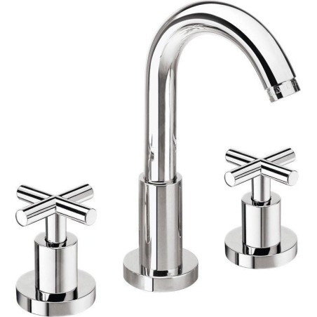 Sapho Axia - Mitigeur de lavabo, à 3 trous, sans bonde, chrome 502/S