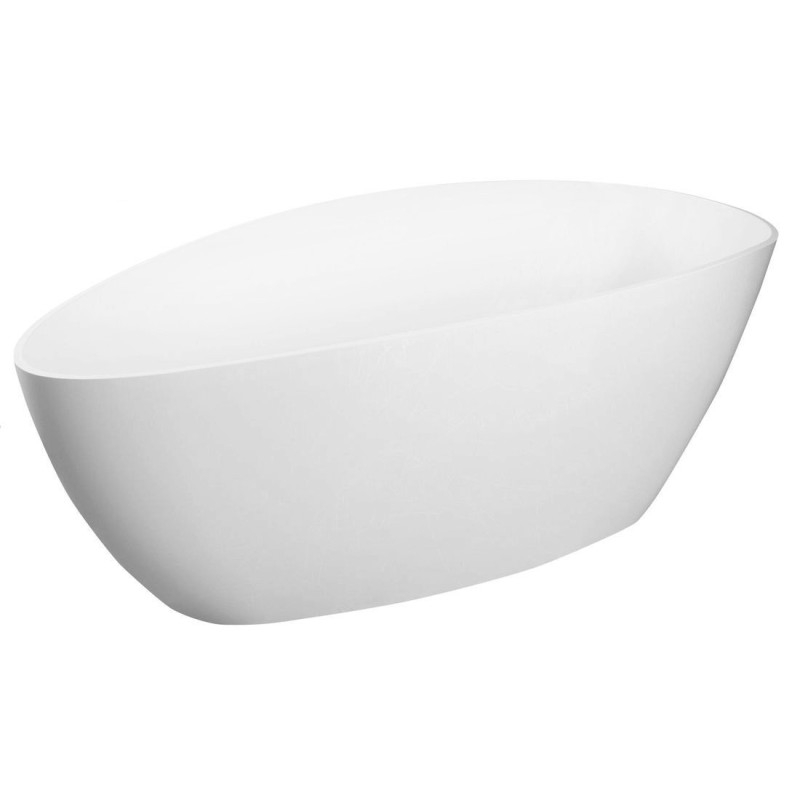 ELIPSIE - Bain de marbre cultivé 1570x700mm, blanc brillant