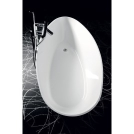 ELIPSIE - Bain de marbre cultivé 1570x700mm, blanc brillant