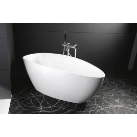 ELIPSIE - Bain de marbre cultivé 1570x700mm, blanc brillant