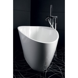 ELIPSIE - Bain de marbre cultivé 1570x700mm, blanc brillant