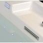 Fente de débordement de bain CUT 170x24mm, fiche de déchets cliquetis, chrome
