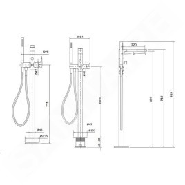 Cersanit Inverto - Mitigeur de baignoire pour montage au sol, avec corps d´encastrement, chrome S951-287