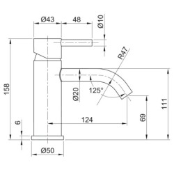 Sapho Minimal - Mitigeur de lavabo, inox MI002