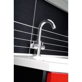 AIRTECH Robinet de mélangeur de lavabo sans pop up déchets, chrome