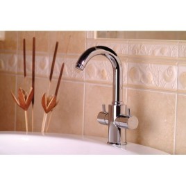 AIRTECH Robinet de mélangeur de lavabo sans pop up déchets, chrome