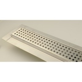 Fente de plancher en acier inoxydable MANUS QUADRO avec grille, L-850, DN50