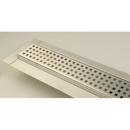 Fente de plancher en acier inoxydable MANUS QUADRO avec grille, L-950, DN50