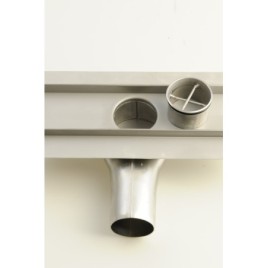 Fente de plancher en acier inoxydable MANUS QUADRO avec grille, L-1150, DN50
