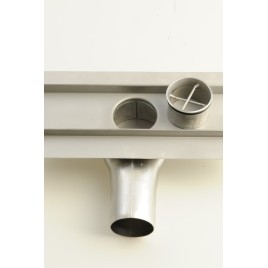 Fente de plancher en acier inoxydable MANUS QUADRO avec grille, L-1250, DN50