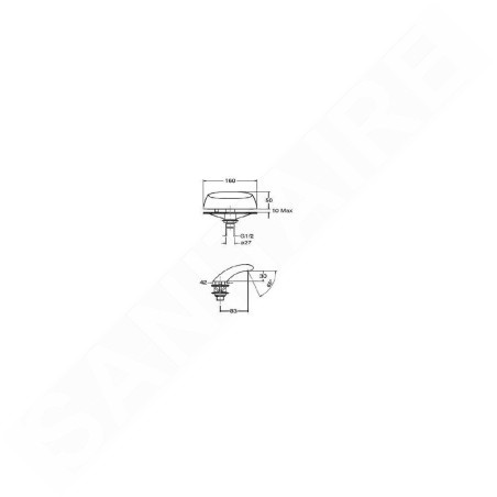 Sapho Robinetterie - Bec déverseur sur bord de baignoire, largeur 160 mm, chrome BD30051