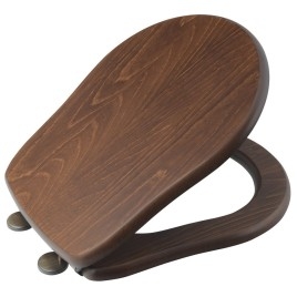 RETRO Doux Fermer siège de toilette, noyer/bronze